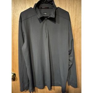 Tiger Woods Collection Size Large Gray Poly Performance 1/4 Zip (J1)